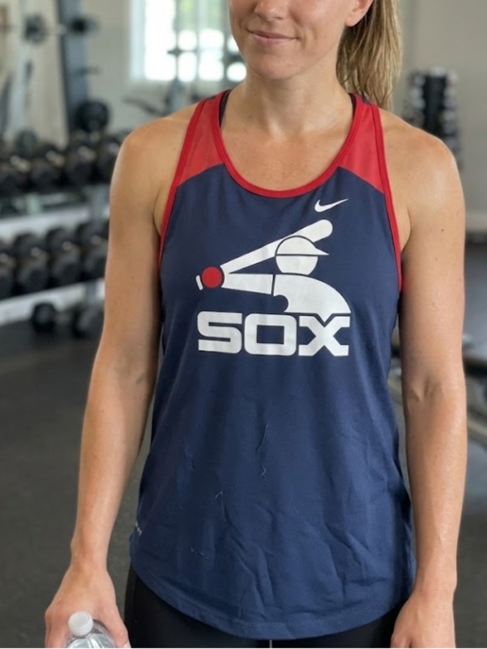 Nike Navy and Red SOX Racerback Coverup Tank Top